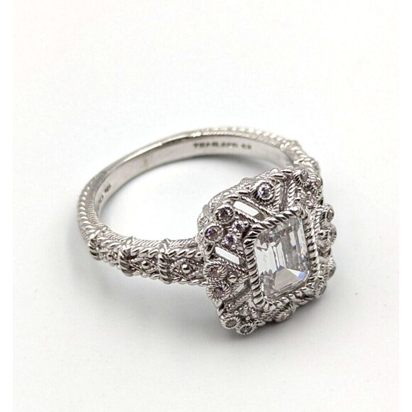 QVC Judith Ripka Sterling Silver 925 Cubic Zirconia Cocktail Ring Sz